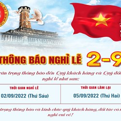 THÔNG BÁO NGHỈ LỄ QUỐC KHÁNH 2/9